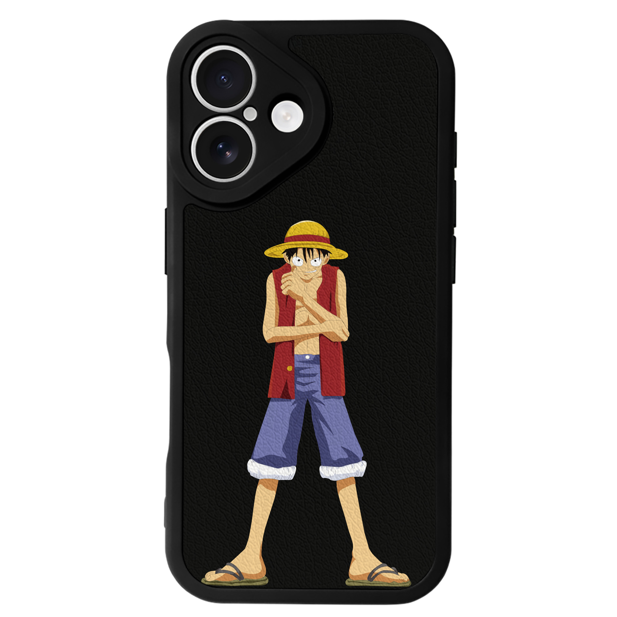 （画像用） ワンピース モンキー・D・ルフィ ONE PIECE Monkey D. Luffy 【iPhone 16シリーズ対応】シリコンスマホケース（レザー調） 材質：シリコン